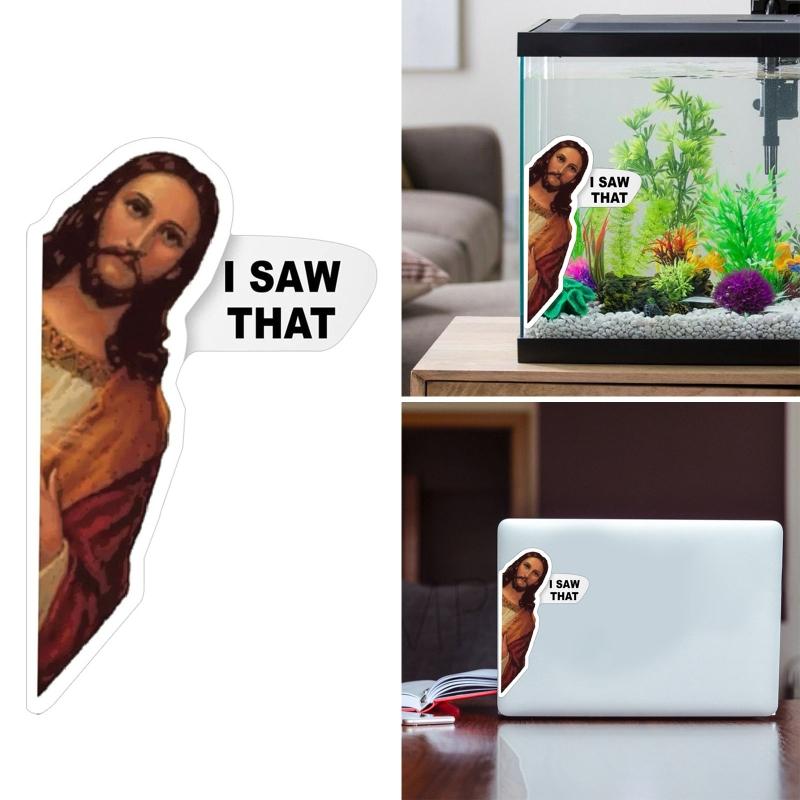Christian Sticker Spoof Emblem Styling Motorcycle Bumper Label Laptop Jesus: I Saw That! DIY Skateboard Emblem IgPopular