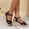 2024 Wedges High Heels Sandals for Women Summer Fashion Buckle Strap Platform Sandalias Mujeres Thick Bottom Beach Shoes Woman