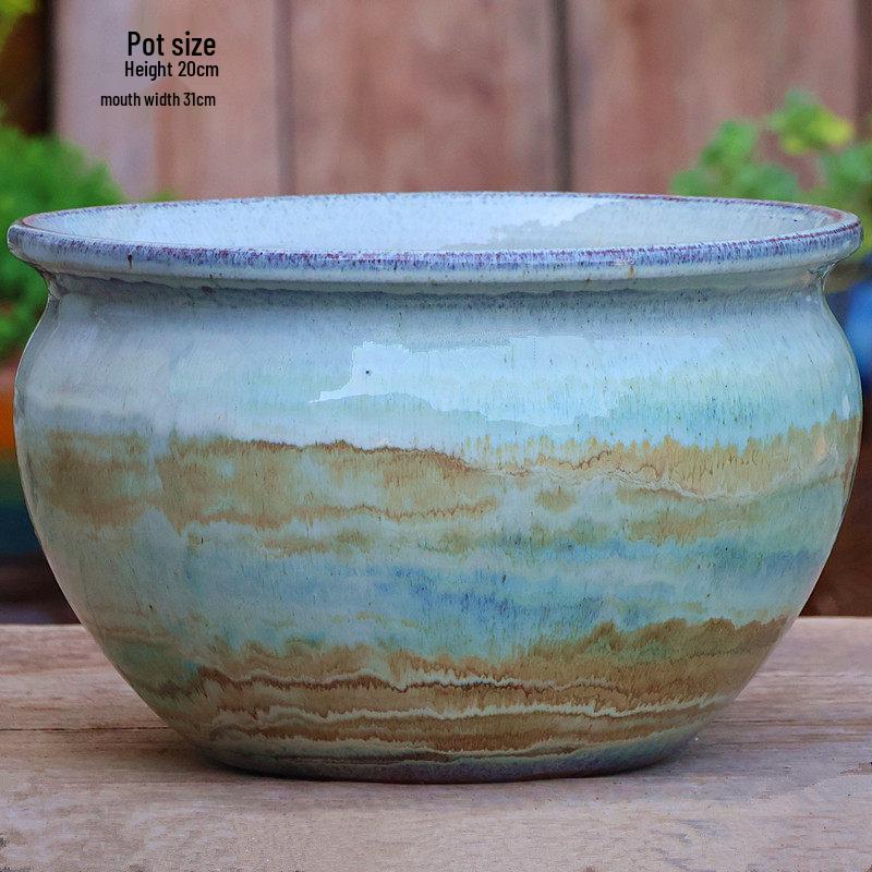 Extra Large Ceramic Bonsai Pot with Wide Caliber, Coarse Pottery for Succulents and Bougainvillea.
