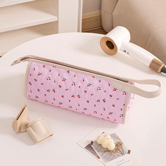 Стеганый дорожный чехол Портативный большой вместимости Застежка-молния Сумка для хранения Фен Инструменты для укладки Легкий Портативный
