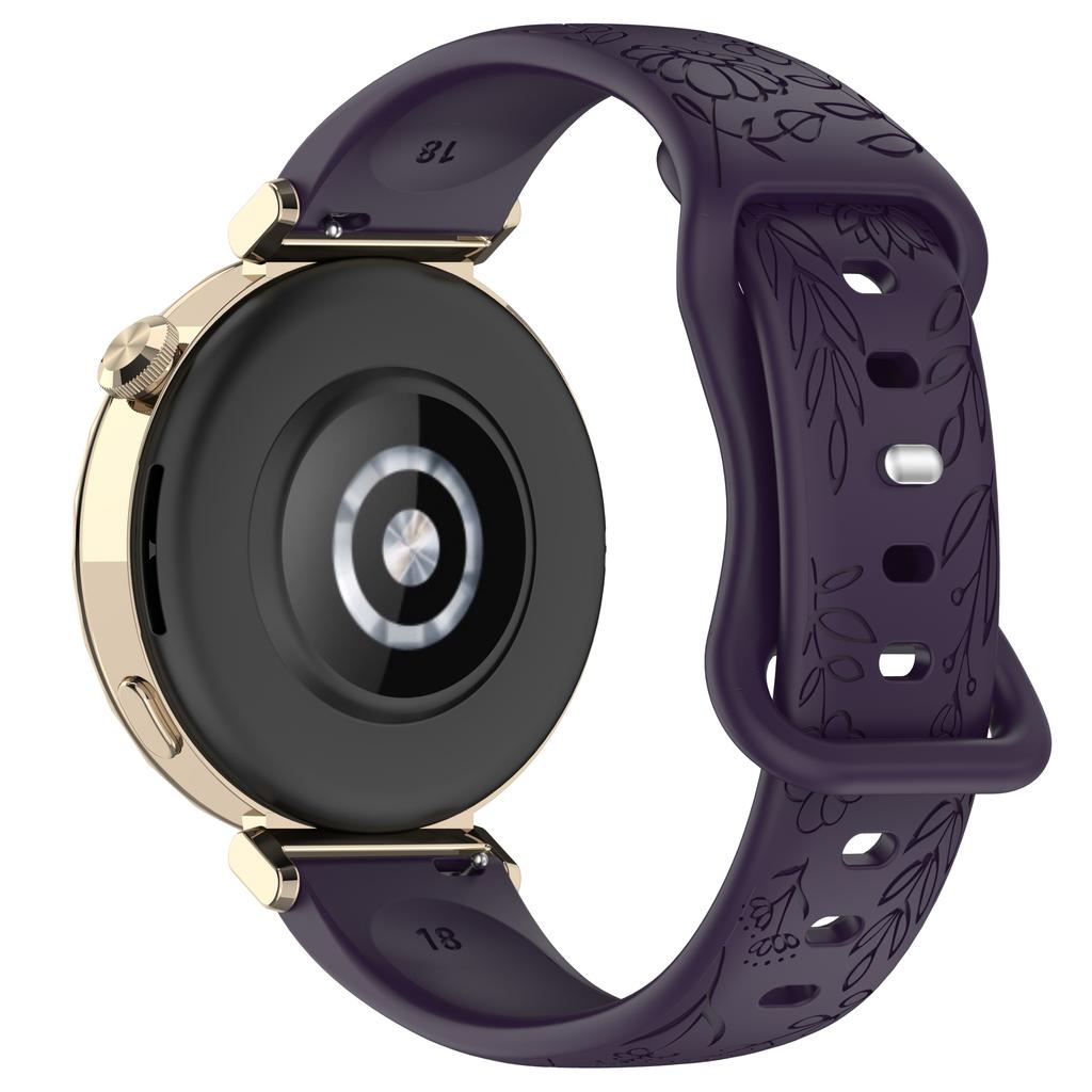 18мм 20мм 22мм Женский ремешок для часов с гравировкой цветов Для Garmin Venu 3S 2S/Vivoactive 4S/Forerunner 265S 255S Для Huawei GT6 5 4 41мм 46мм Силиконовый браслет