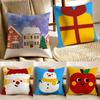 Christmas Pillow Case Anti-dustmite Invisible Zipper Sofa Bed