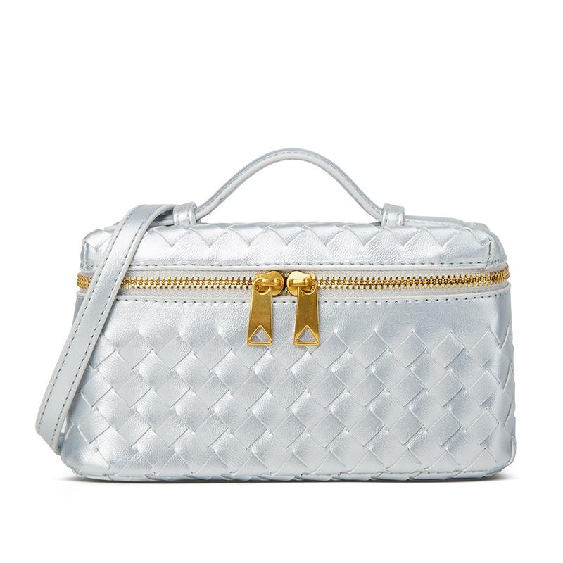 Trendy Hand-Woven Women'S Bags New Summer Box Bags Lunch Box Bags Portable Shoulder Messenger Bags