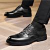 Men's Dress Business Shoes Cracked Stripe Classic Formal Wedding Party Oxfords Shoes Casual Lace Up Mens Derbys Shoes