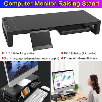 Подставка-подъемник для монитора с USB 3.0, многофункциональная, складная, с регулируемой высотой, для настольных компьютеров, ноутбуков, полка-подъемник для стола