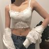Fashion Sexy Sleeveless Vest Crochet Halter Lace Tank Tops Strappy Bralette Bra Cami Crop Top