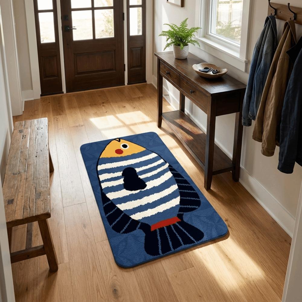 Wear Resistant Entry Mat Tropical Fish Pattern Bathroom Absorbent Mat Anti Slip Doormat Home Decor
