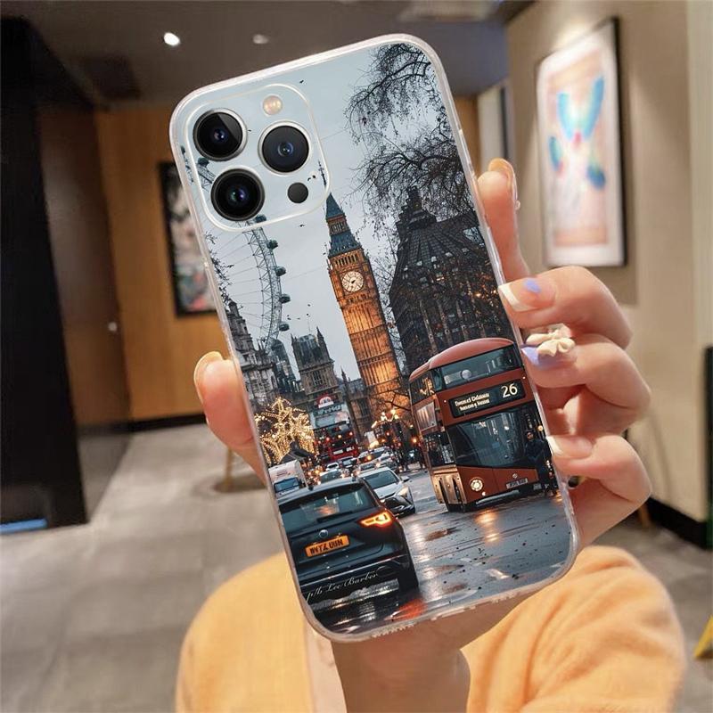 Лондонская эстетика Чехол для телефона Carcasa Funda Для iPhone 17 Pro Max Air 16 15 14 13 Pro Max 15 16 Pro 15Plus Чехол