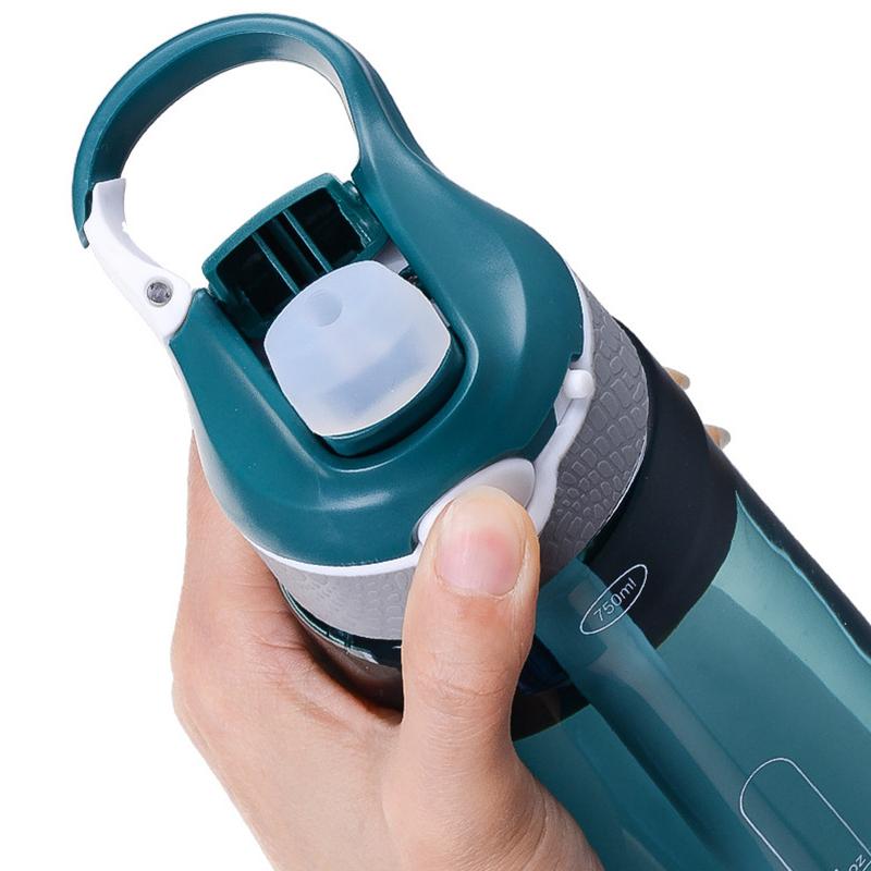 750 мл спортивная бутылка для воды с соломинкой для кемпинга, пешего туризма, уличная пластиковая прозрачная бутылка без BPA для мужчин, посуда для питья