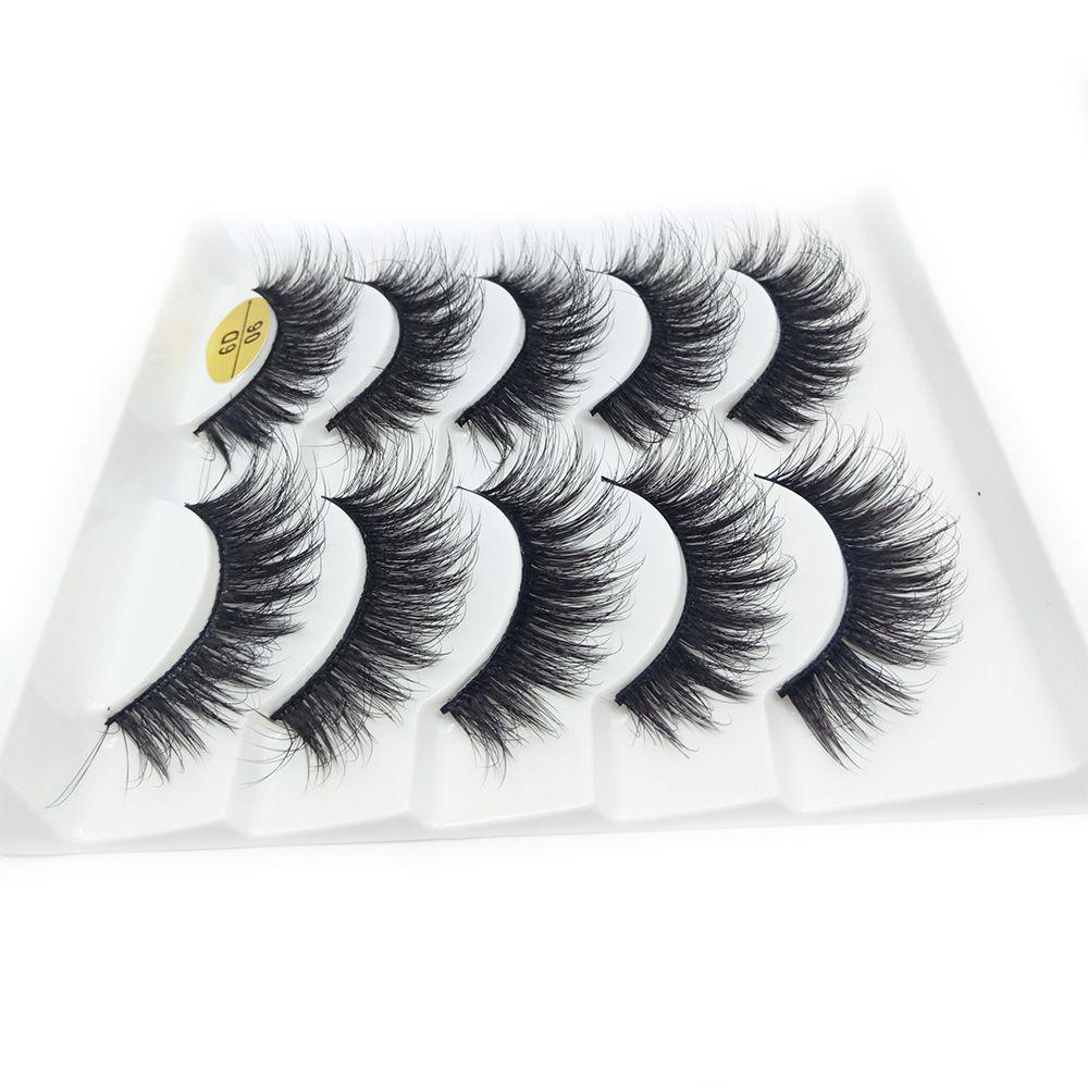 Модные натуральные длинные тонкие расклешенные 6D искусственные норковые накладные ресницы крест-накрест для наращивания ресниц