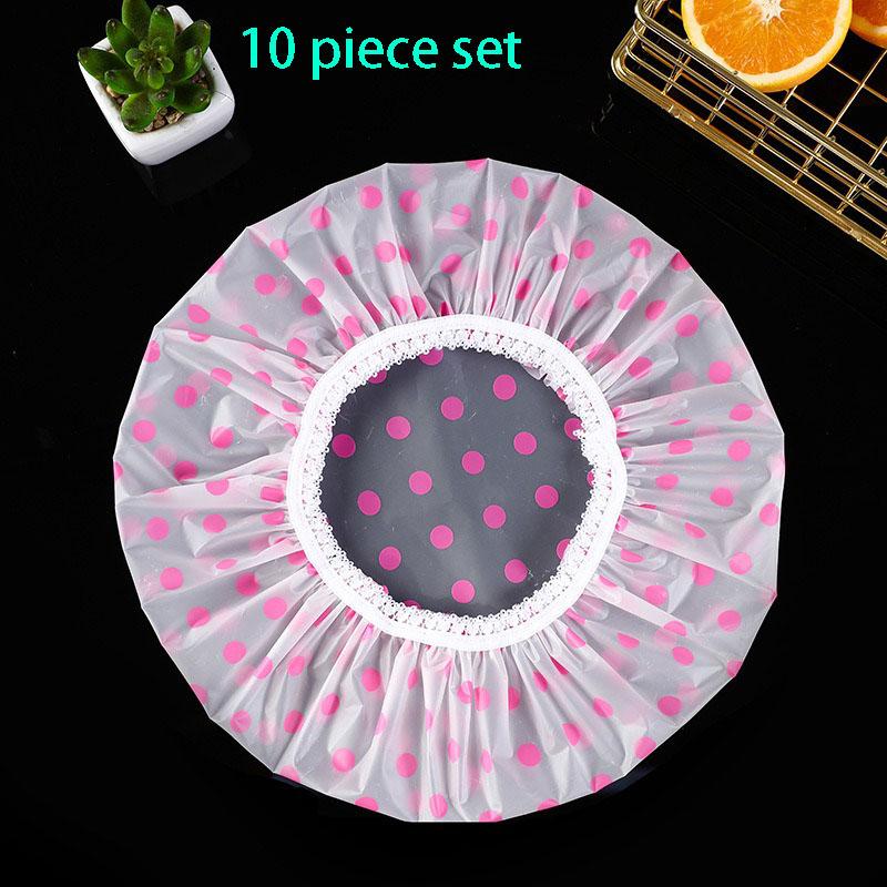 5-10PCS Thick Shower Cap For Women Waterproof Shower Cute Home Use Anti Oil Fume Foam Bath Children's Shower Cap And Head Cover