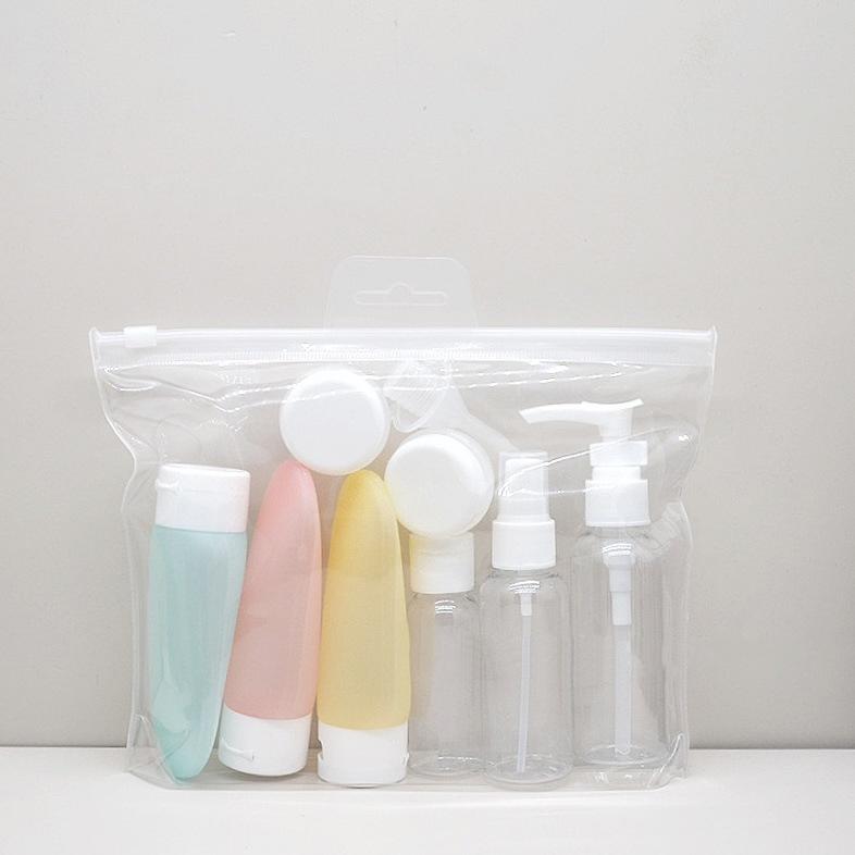 Silicone leakproof toiletries, use bottles alone when traveling, and take cream spray bottle extrusion tube when traveling.zwq