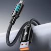 Модный кабель Type C на USB Type C с цифровым дисплеем, 100 Вт, видимая быстрая зарядка, нейлоновая оплетка, высокоскоростной кабель для передачи данных