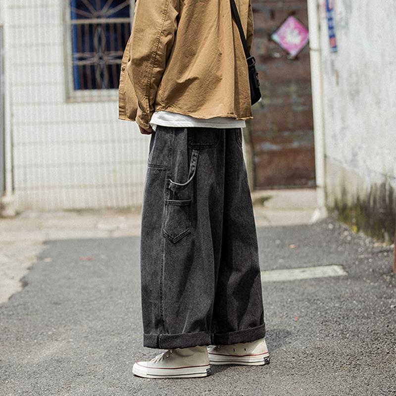 Men's Seasonal Denim Wide Leg Pants Workwear Casual Trousers