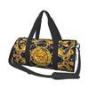 Custom Golden Lion Baroque Print Travel Duffel Bag Unisex Sports Yoga Gym Bag Outdoor Lightweight Waterproof Fitness Bags
