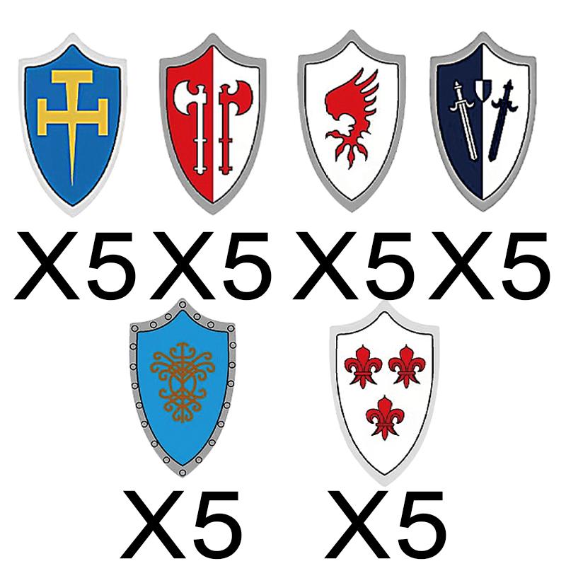 MOC Средневековые Строительные Блоки Персонаж Рыцарь Воин Набор Аксессуаров Шлем Наплечники Щит Лук Стрела Кирпич Подарок Игрушка X022