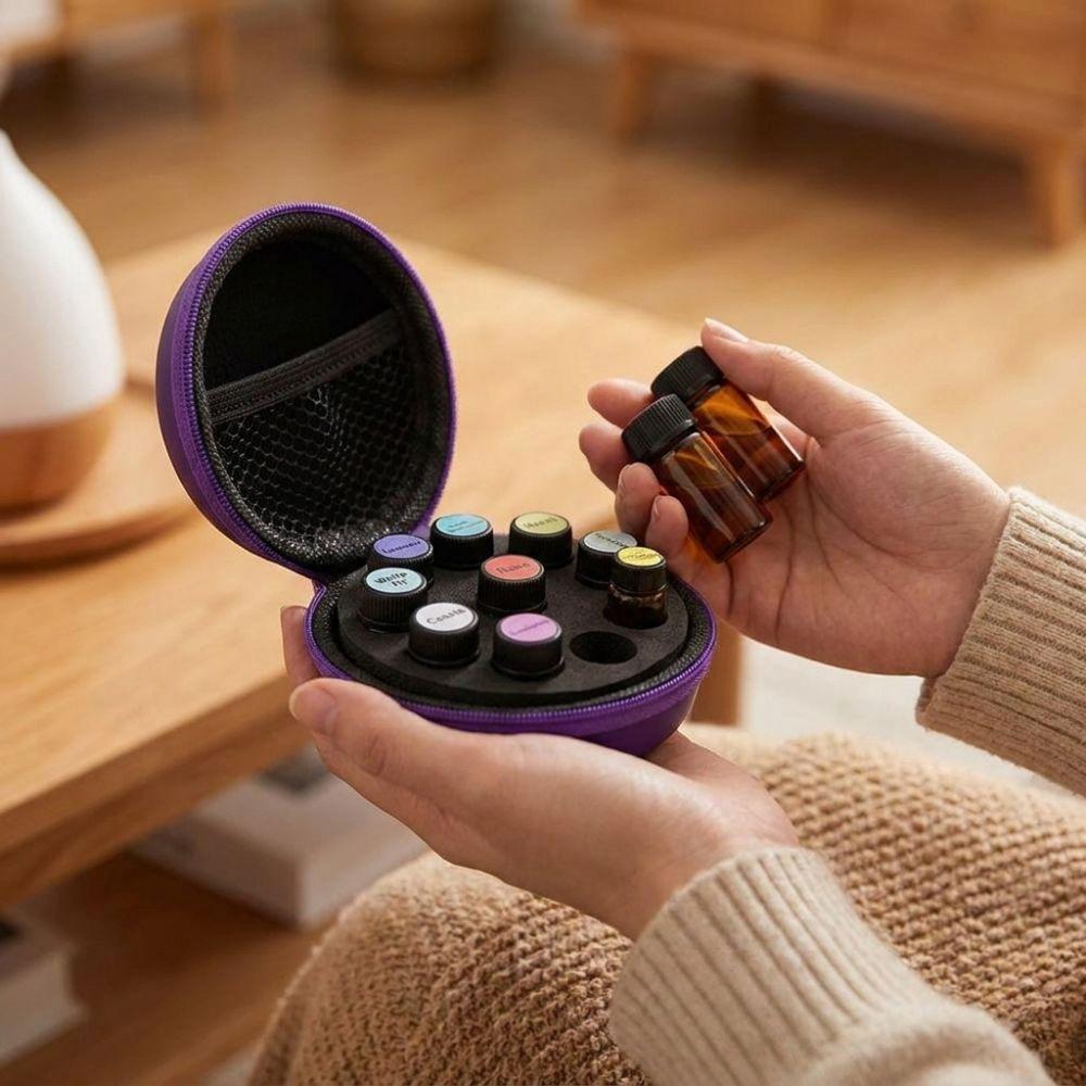 10 Bottles Capacity Essential Oil Storage Box Hard Shell Insulin Vial Protector For Home