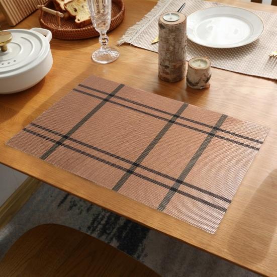Table Placemat Plaid Print Table Mat Washable Heat Resistant Heat Resistant Placemat