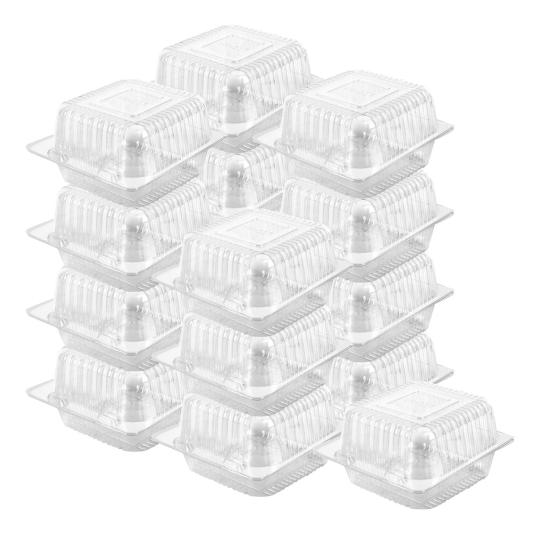 100 шт. Коробки для упаковки тортов 5,3 дюйма, прозрачный пищевой контейнер с крышками, утолщенные одноразовые коробки-ракушки для сэндвичей, десертов, гамбургеров, салатов