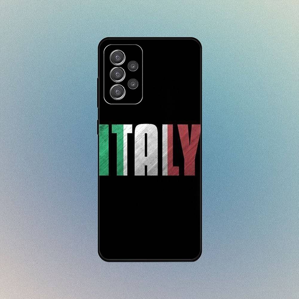 Чехол для телефона с флагом Италии для Samsung S25, S24, S21, S22, S23, S30, Ultra, S20, Plus, Fe, Lite, Note, 10, 9, 5G Черный