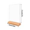 Table Top Acrylic Sign Holder Wood Base Table Top Display Stand  Restaurant Menu Display