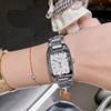 Простые и модные квадратные кварцевые часы с календарем, элегантные ретро-женские часы со стальным браслетом и стразами