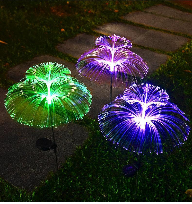 LED Solar Jellyfish Lamp: Seven-Color Stainless Steel Waterproof Outdoor Garden Light
