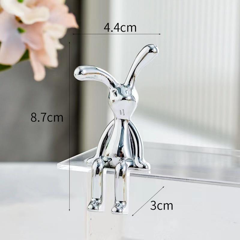 Современная скандинавская гальванизированная креативная фигурка кролика, роскошное украшение для дома, гостиной, автомобиля и тумбы под телевизор