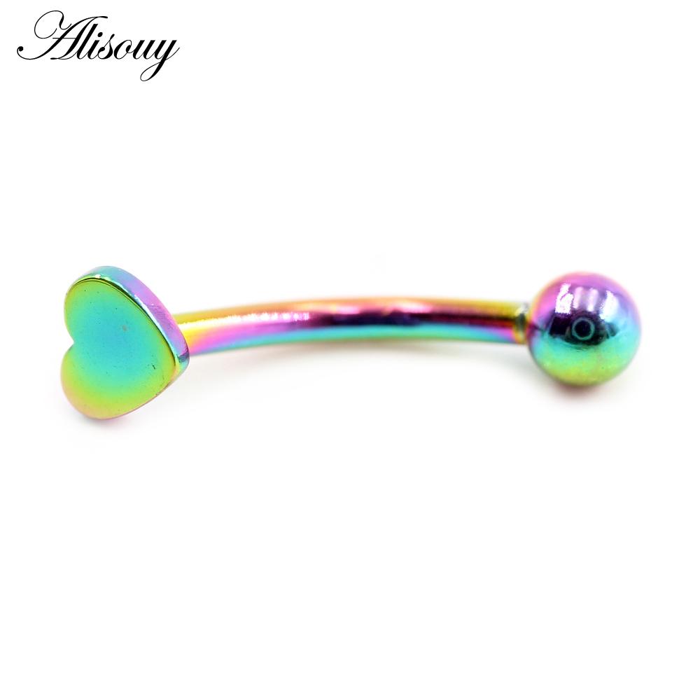 Alisouy 2 шт., сердце, крест, звезда, цветок, сталь, циркон, CZ, изогнутое кольцо для губ, кольцо для губ, серьги Daith Helix, украшения для пирсинга