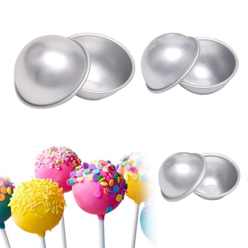2Pcs Ball Aluminum Semicircle Sphere Bath Bomb Cake Pan Baking Mold Pastry Mould BAS KTY