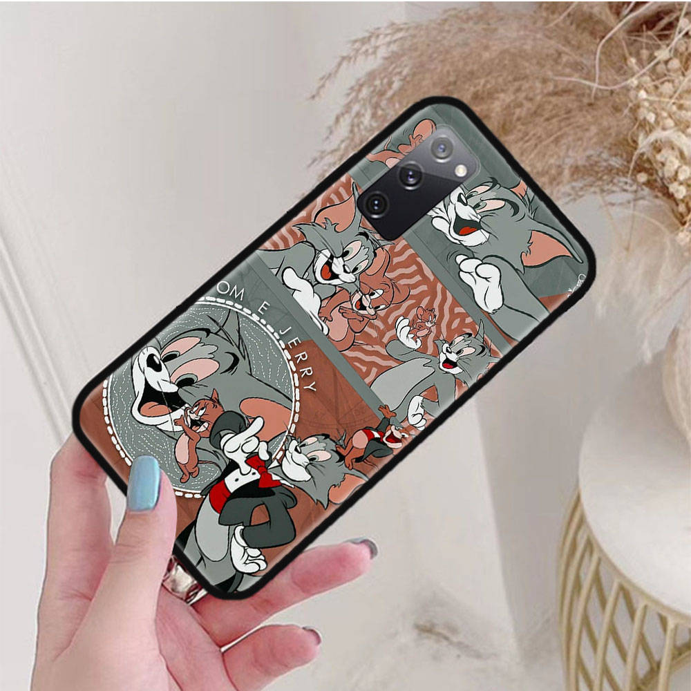 Черный чехол для Xiaomi Poco X6 X4 M5 M6 F5 F6 C65 C55 C50 C51 C40 Pro Redmi 14C A3X 13C 12C 11T 10A 9C Note 7 6 8A Plus C-44 милый Том и Джерри