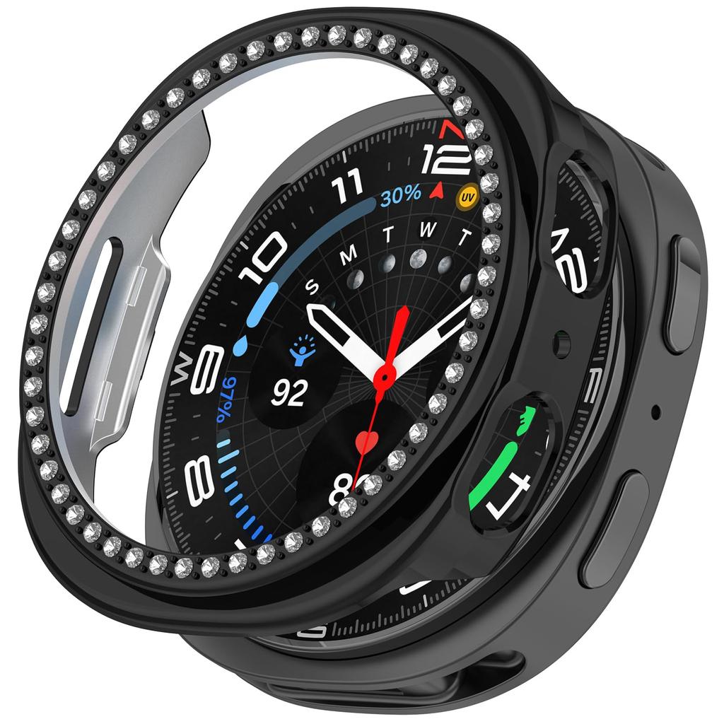 Алмазный Чехол для Samsung Galaxy Watch 8 40 мм Полый Защитный Корпус Аксессуары для смарт-часов galaxy watch 8 44 мм Защитная Накладка-Бампер