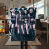1 шт. Фланелевое одеяло с принтом BLACKPINK, Высокое качество, Для всех сезонов, Декор для дома, Тепло и уют, Идеально для рождественских подарков