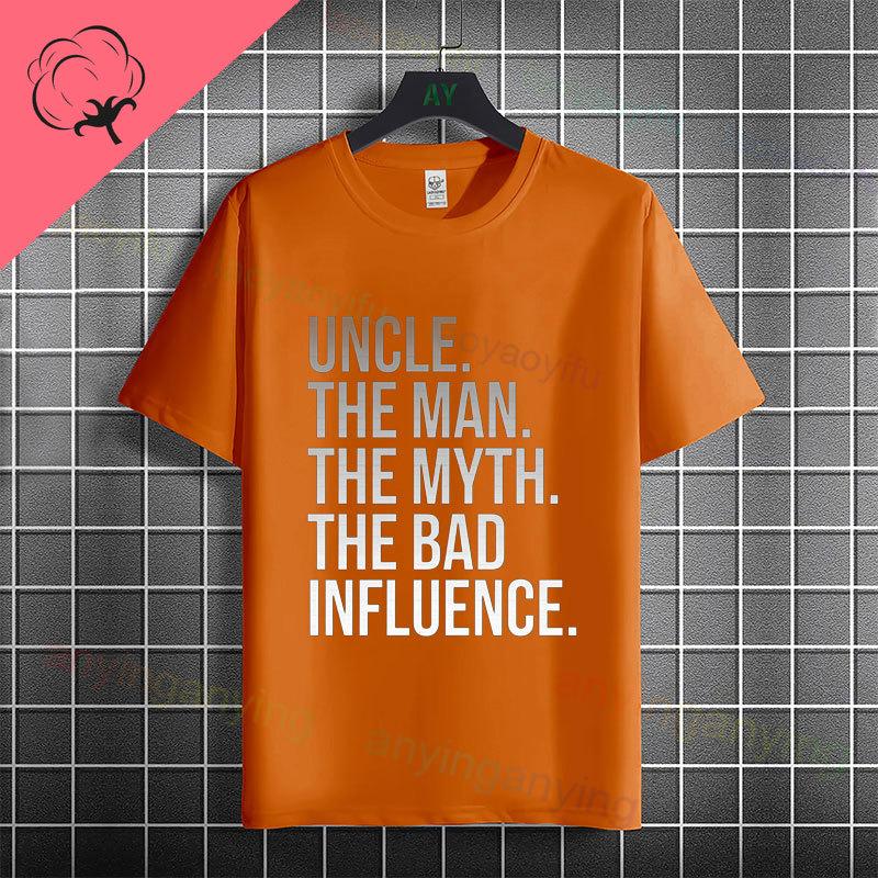 Funny Uncle The Unisex The Myth The Bad Influence Graphic Tshirt Casual Fashion Crew Neck Pure Cotton Short Sleeve Tshirt
