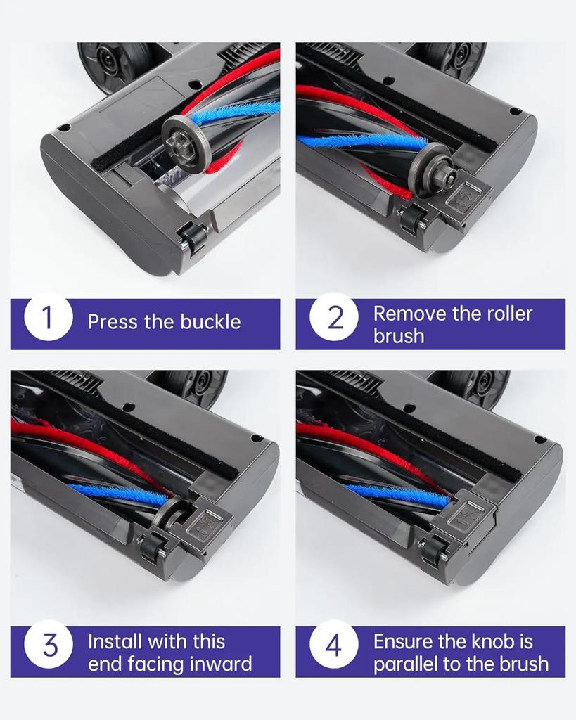 Щетка-насадка с щетинками для пылесосов Dyson V7 V8 V10 V11 V15, беспроводная, с LED-подсветкой, для твердого пола и ковра