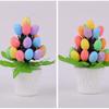 Mini Artificial Easter Eggs Potted Colorful Painted Foam Egg Ornament  Holiday Festival Ornaments