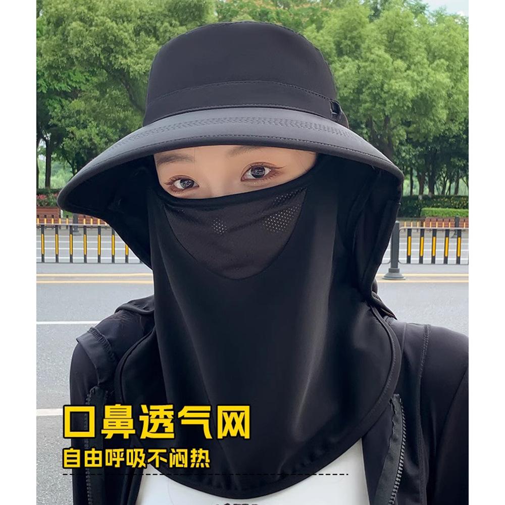 Кепка с круговой защитой от солнца, дышащая маска для лица, защита шеи, интегрированная шляпа от солнца, защита от ультрафиолета, женская летняя шляпа от солнца