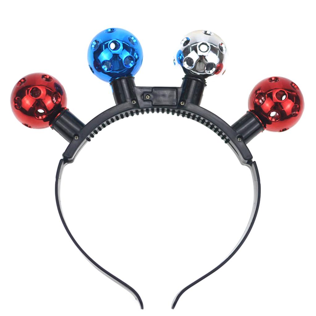 Fashion Adult Kids Glowing Disco Ball&Tinsels Shape Hair Hoop LED Hairband Stage Christmas Party Women Styling Headband