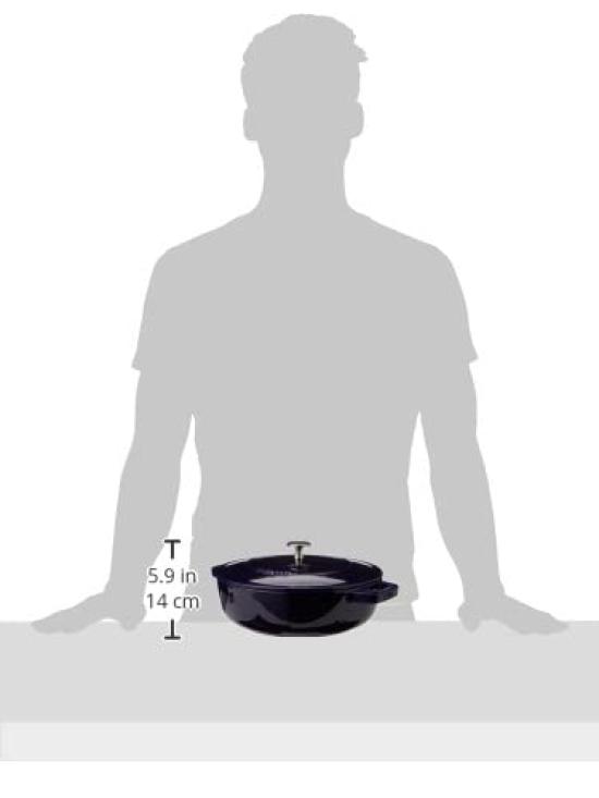 Сковорода-соте staub Granblue Two Hand Литая эмалированная кастрюля мелкая Sukiyaki совместима с IH Japanese Blaiser "Blazer 24 см" [Авторизованный продукт] 40511-477