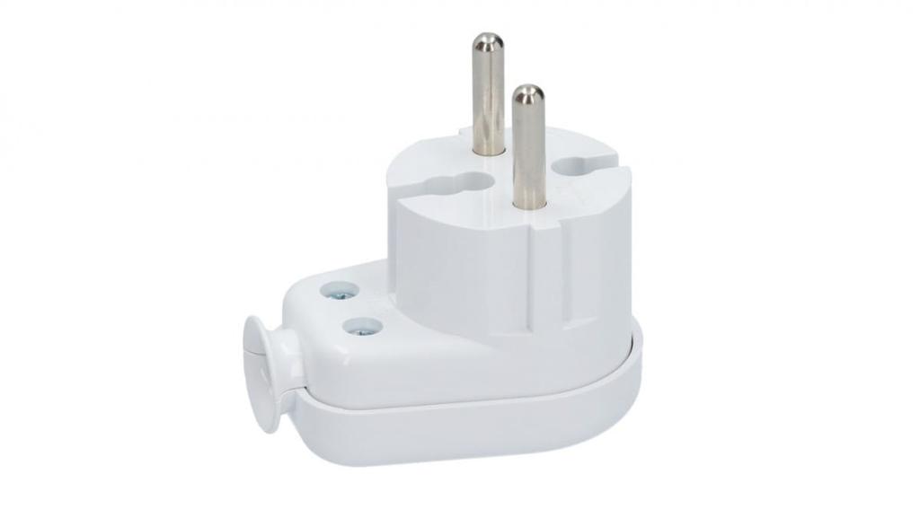 Wtyczka Kątowa B/U 16A 2P 250V Biała Wt-16 K2