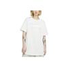 Logo Letter Print Round Neck Loose Short Sleeve T-Shirt Women Tops White DX7919-121