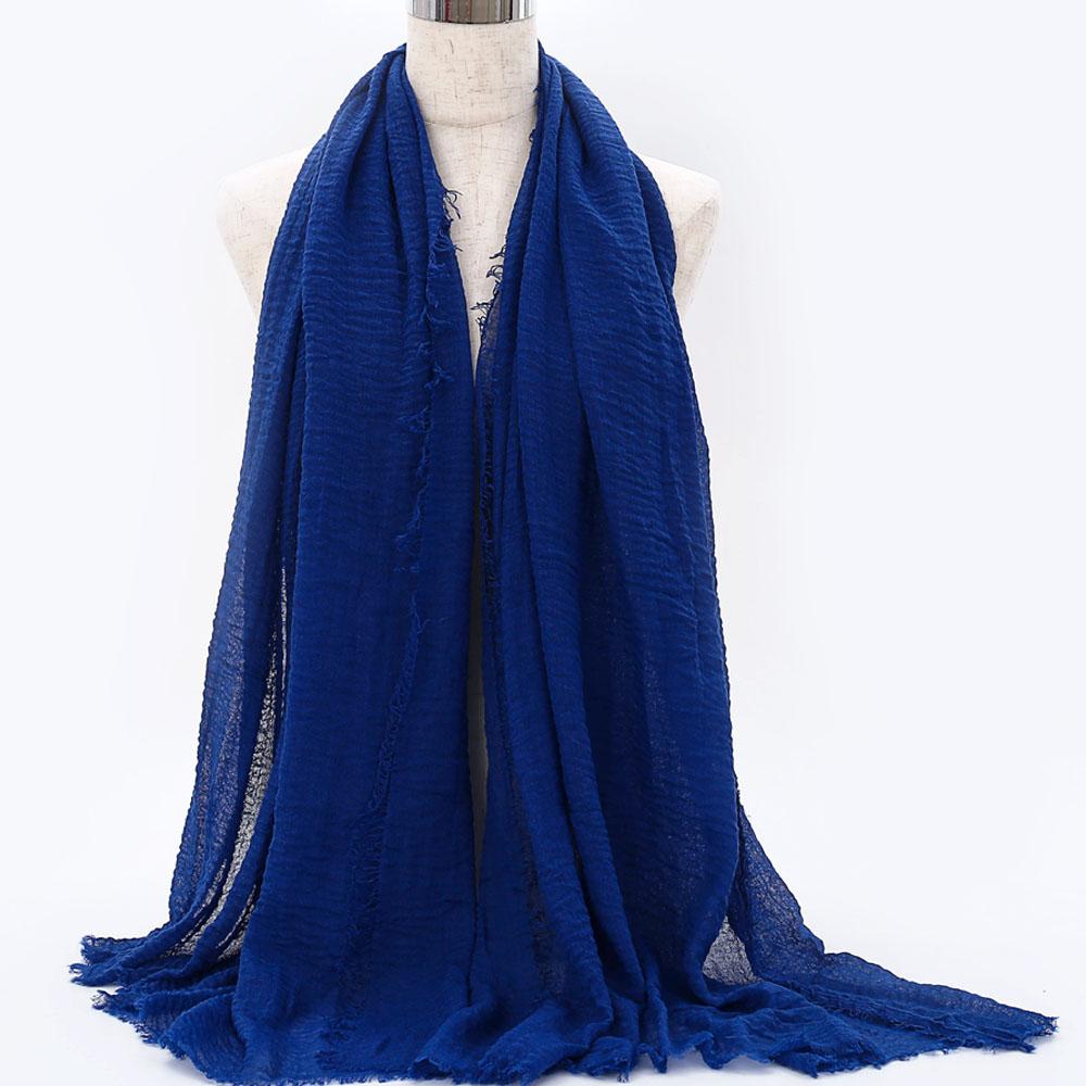 Big Size Crinkle Cotton Hijab Scarf Women Turban Muslim Shawl Plain Bandana Breathable Women's Shawls Foulard Hijab Hood Ramadan