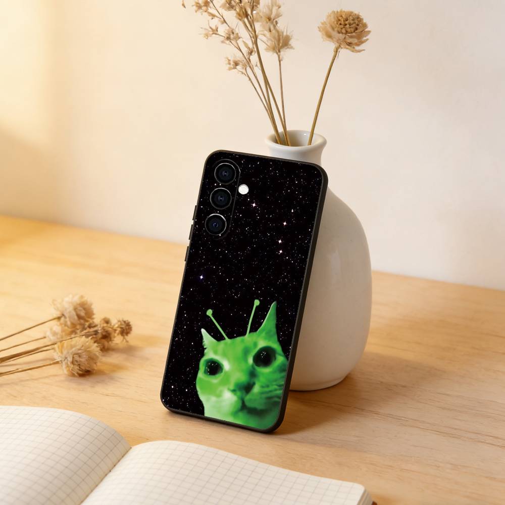 Чехол для телефона 'A-alien cat' Черный Силиконовый Мягкий Для Samsung Galaxy A73,A72,A71,A70,A53,A52,A51