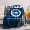 1PC Custom Name Brighton&Hove Albion Patterned Flannel Blanket Suitable For All Seasons for Home Decor Warmth and Comfort Gifts Holiday Present