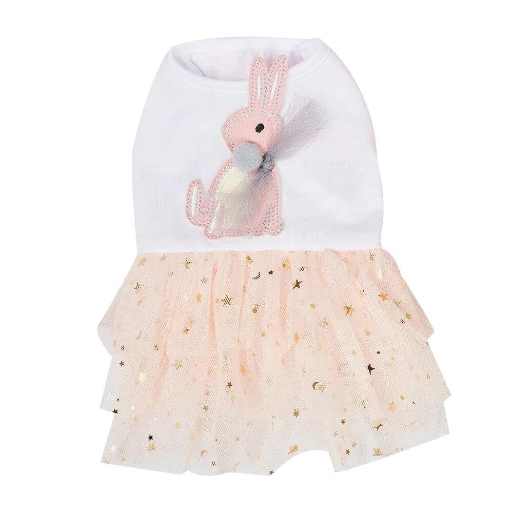 Платье для собак в стиле принцессы, юбка для куклы-кролика, хлопковая одежда для домашних животных, сетчатая юбка, милая одежда для собак для маленьких и средних собак, товары для домашних животных