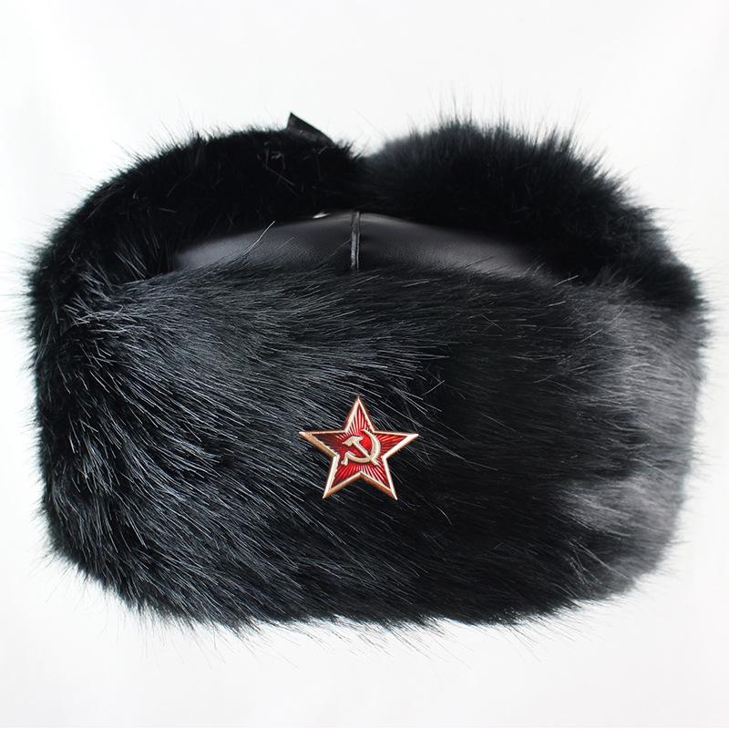 Шапка-ушанка из ПУ кожи водонепроницаемая мужская и женская лыжная шапка с утолщенными ушными раковинами русская теплая шапка