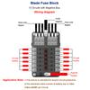 Car Boat Fuse Box Holder With 6 Way 12 Way Blade Fuse Holder Block & Warning Indicator 12V 36V Power Distribution Panel Board
