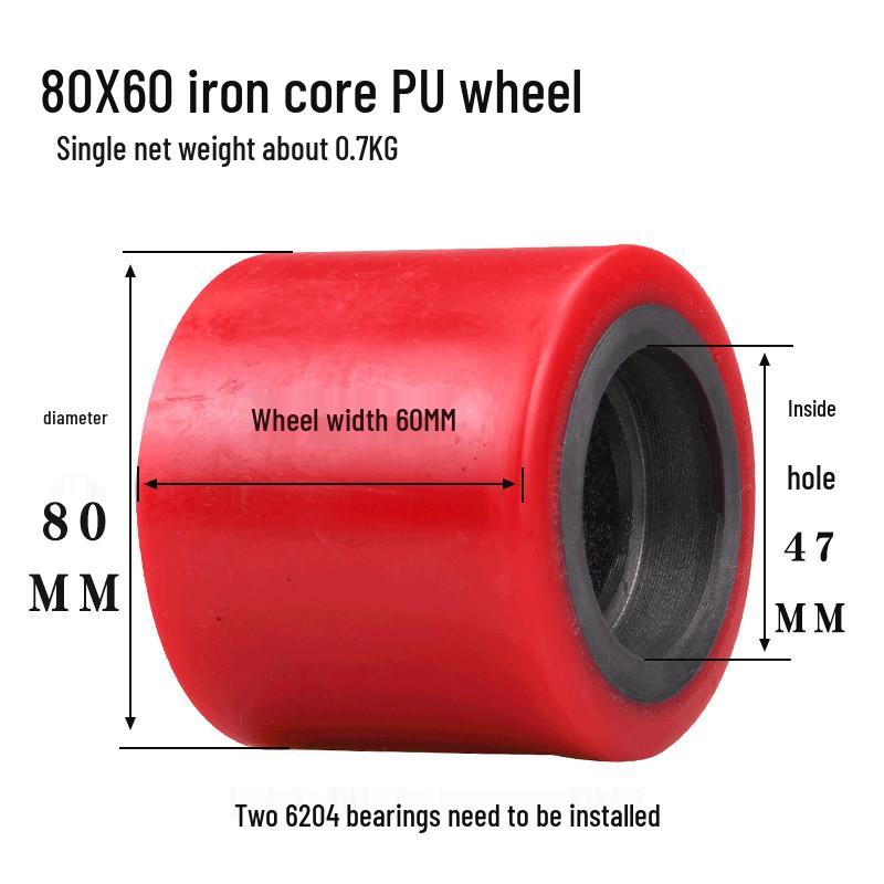 Hydraulic Pallet Truck Nylon Wheels & Iron Core PU Forklift Accessories