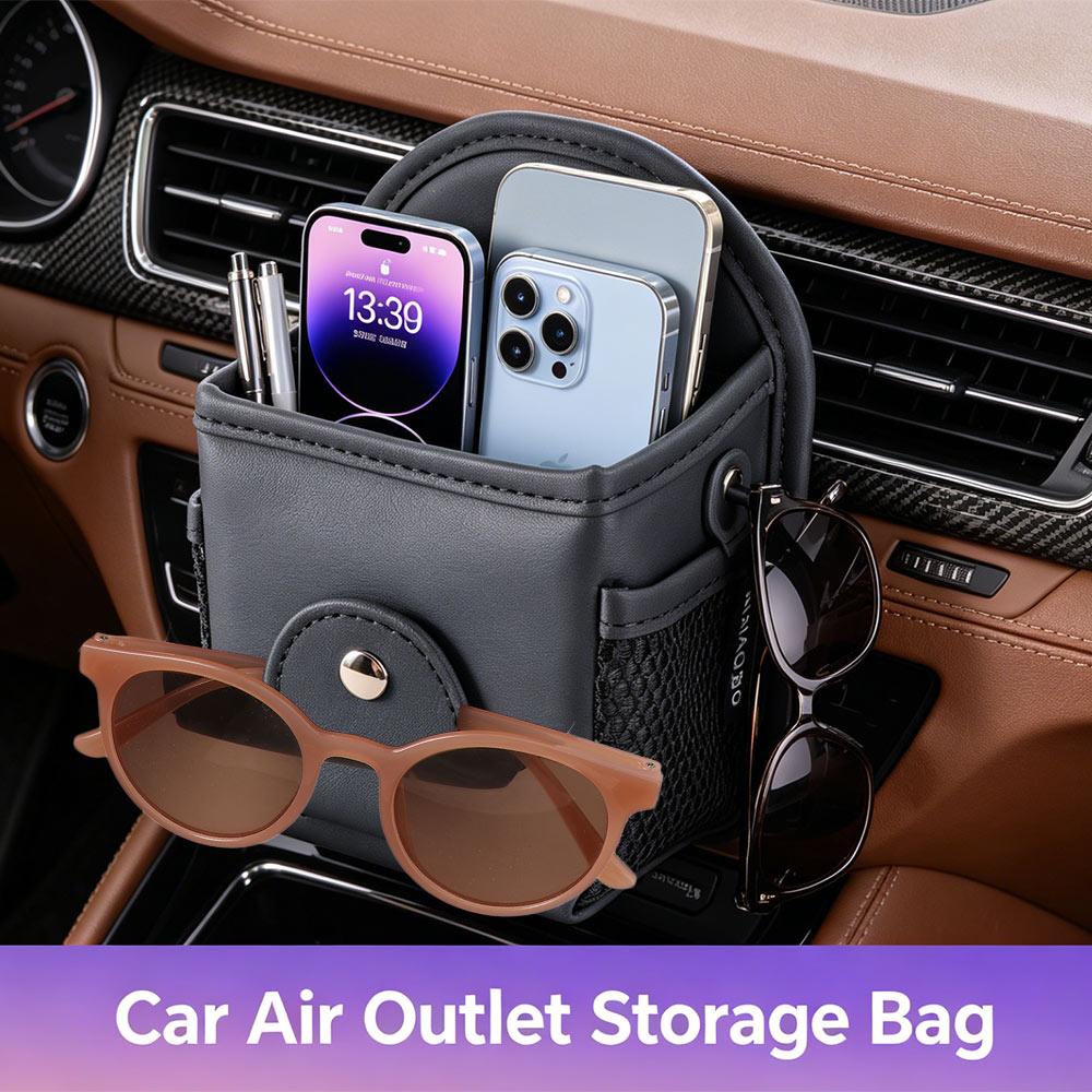 with Hook Car Storage Bag Hanging Leather Organizer Box Vent Dashboard Tidy  Vehicles