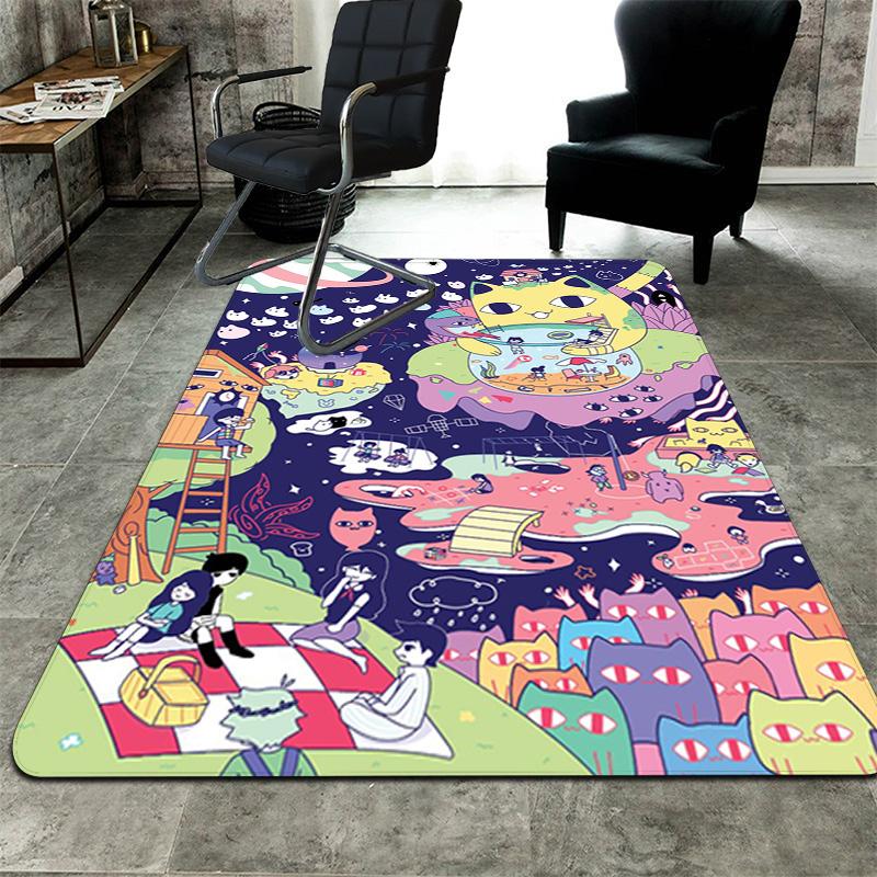 OMORI Theme Rug Floor Mat for Living Room or Bedroom Soft and Comfortable Carpet a Gift for Birthday and Holiday.